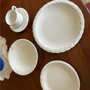 Dior French Country Rose dinnerware. 3 Dinner plates, 4 Salad, 4 Soup, 4 cup set